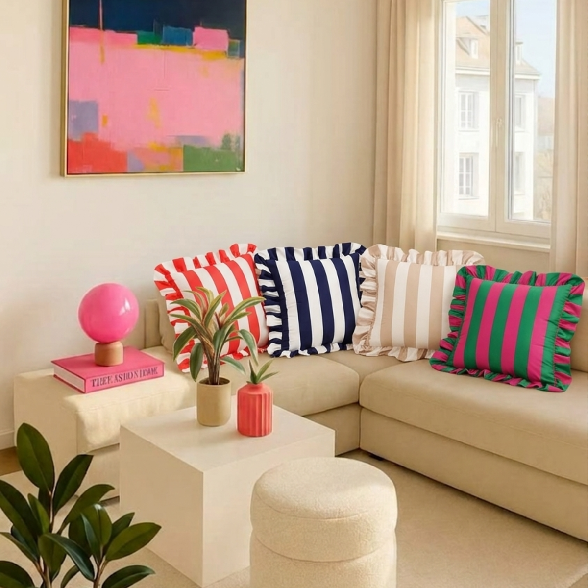 Housse de coussin photo brodée