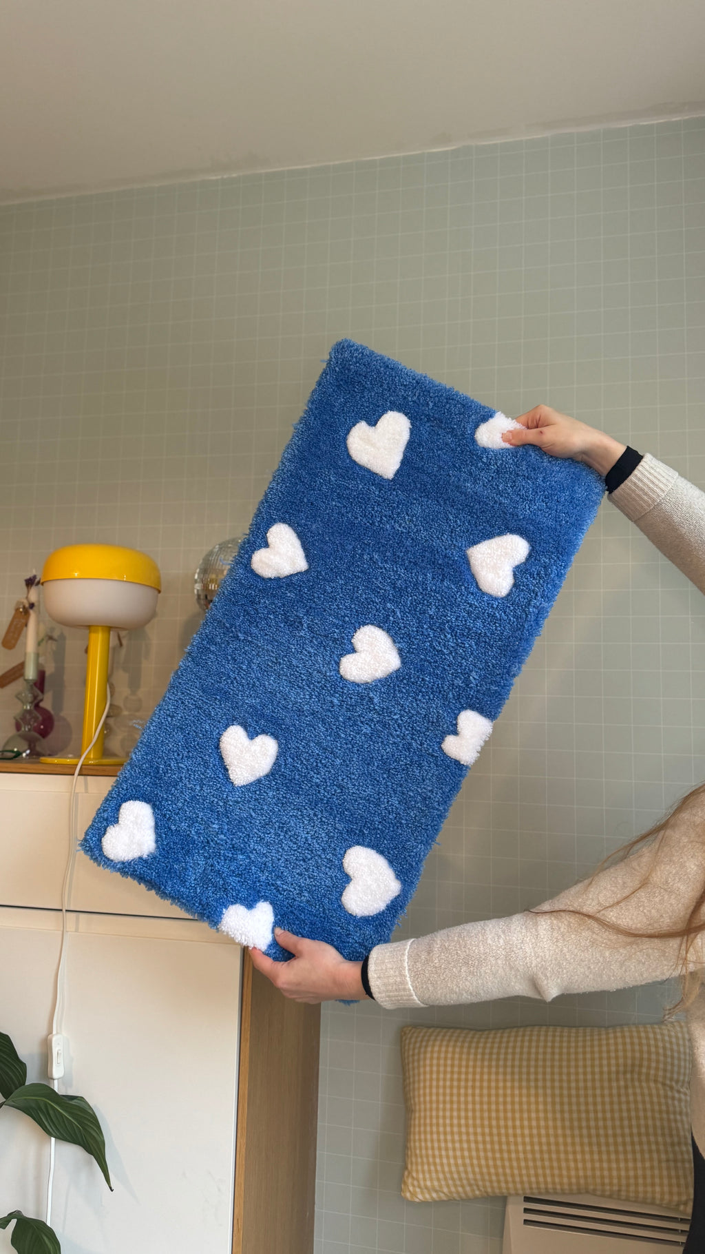 Tapis coeur bleu tout doux