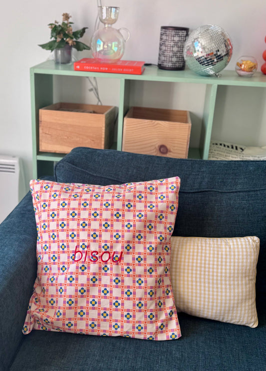 Housse de coussin bisou